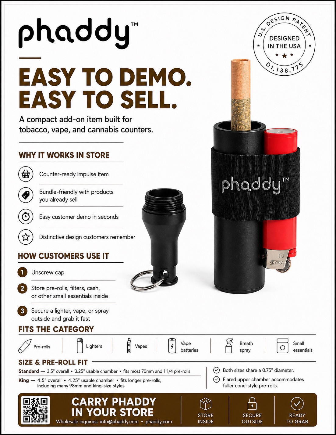 phaddy retailer product overview and in-store selling guide